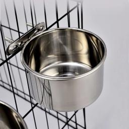 Tigela de comida para animais de estimação, aço inoxidável, 10-20cm, gaiola comum, pendurado, alimentador de bacia de cachorro, grande capacidade, tigela de alimentação de metal fixa - Image 6