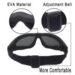 Óculos táticos protetores ao ar livre, Óculos de segurança confortáveis Airsoft, Anti Fog with Metal Mesh, PC Len for Paintball Hunting - Image 5