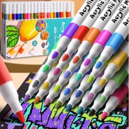 Pintura Acrílica Art Marcador Pen Set for Kids, Pintura de Rocha, Graffiti Stone, Vidro Cerâmico, Madeira Artesanato DIY, Artigos de Arte, 12-80 Cores - Image 1