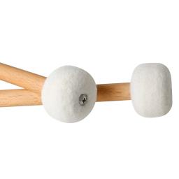 Baquetas de tambor de feltro de alta qualidade, 1 par de baquetas com cabo de madeira sólida, peças de instrumento de percussão timpani snare - Image 4