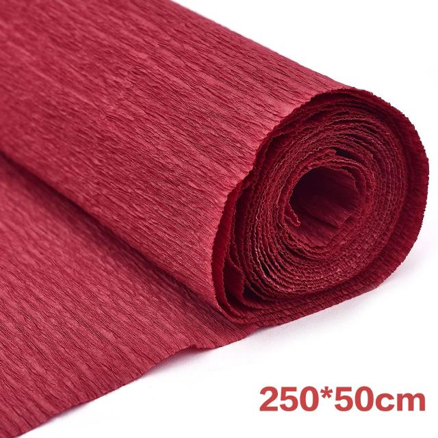Rolo de Papel Crepe Colorido para Artesanato, Origami e Decoração de Flores - 250x25cm
