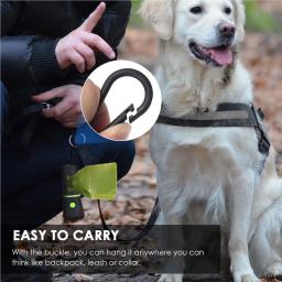 Trela do cão ao ar livre com lanterna, resíduos sacos dispensador, poop suporte de conexão, suprimentos caixa, transportadora colarinho, cachorro - Image 3