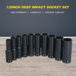 Conjunto de soquete de impacto profundo com estojo de armazenamento, kit de soquete métrico de 6 pontos, ferramentas para remoção de pneus, CR-V, 8mm-24mm, 1, 2 ", 10pcs - Image 5