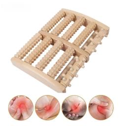 Massageador de pés de rolo grande de seis fileiras de madeira com caracteres gravados para massagem nas mãos, massageador de pés doméstico - Image 2