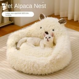 Sofá quente Alpaca Cat and Dog, cama de gato, cama de sono profundo, suprimentos para animais, inverno, novo - Image 2