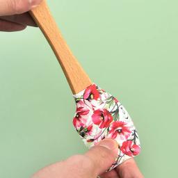 Espátula de silicone antiaderente com cabo de madeira, bolo de creme, tortas, raspador de pizza, liquidificadores de pastelaria, massa de manteiga, misturador - Image 3