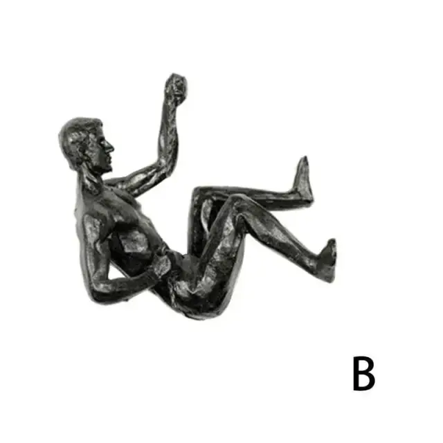 Escultura de Alpinista em Resina para Decoração de Parede - Atleta Criativo em Destaque