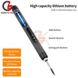 Conjunto de ferro de solda elétrico USB sem fio, Temperatura ajustável, Aquecimento rápido, Ferramentas portáteis digitais inteligentes - Image 3