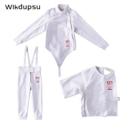 Roupas de esgrima para crianças, Jaqueta Escrime infantil, Calça axilas, Equipamento de esgrima, Conjunto uniforme para meninos e meninas, 3 peças - Image 1