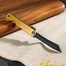 Aço Pocket Folding Knife, Camping, Caça, Cabo de Cobre, Facas, Sobrevivência ao ar livre, Ferramenta EDC, Novo, 2024 - Image 2