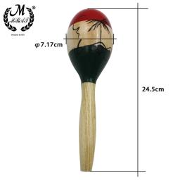 M MBAT-Maracas de percussão cor de madeira, martelo de areia de madeira, brinquedo musical para crianças, baby shaker, festa tropical, 1 par - Image 6