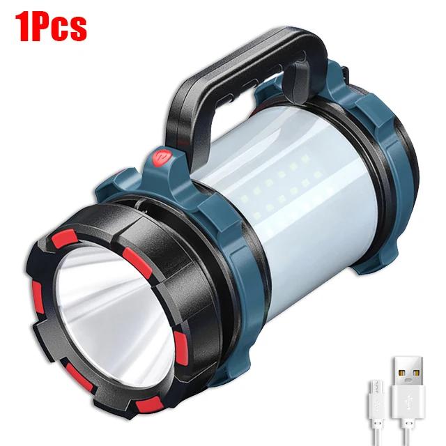 Lanterna Impermeável LED 4800mAh com Power Bank - Ideal para Camping, Caminhadas e Emergências ao Ar Livre