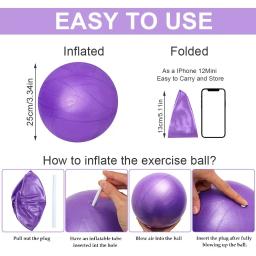 Yoga Ball Core for Balance Exercício, Ginásio Fitness Ball, Indoor Training, Ginástica Pilates, 25cm - Image 6