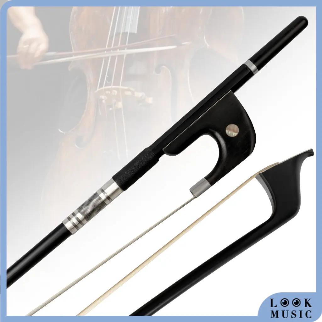 OLHAR Puro De Fibra De Carbono Preto Arco Contrabaixo Arco Em 4/4 3/4 1/2 Tamanho Concerto Bass Contrabaixo Bow Estilo Alemão de Cabelo Verdadeiro Cavalo - Image 1
