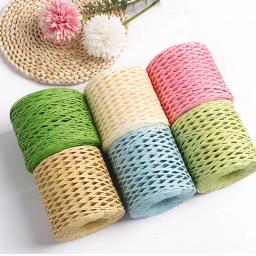 Rafia para Artesanato, Fio de Rafia Natural para Embrulho, Malha De Arame, Textura Matte, Fitas De Papel, DIY Hat Decor - Image 4