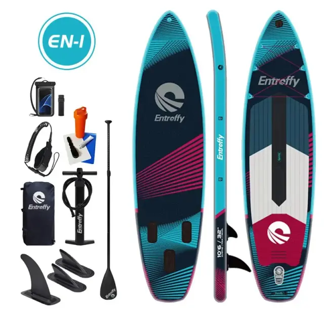 Prancha Inflável Stand Up Paddle com Superfície Antiderrapante para Surf e Wakeboard