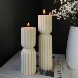 Molde de vela longa espiral, Moldes de silicone para fazer velas, Cilindro listra, acrílico, PC, DIY - Image 5