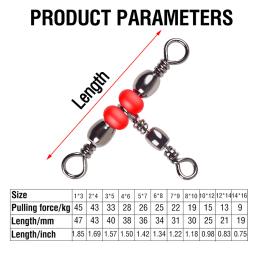 Conector de equipamento de pesca de 3 vias, 20 peças, equipamento de pesca giratório, linha cruzada, barril giratório triplo, linha cruzada, gira para pesca - Image 5
