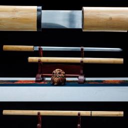 Aço inoxidável True Bamboo Tang Espada, Battle Pronto, Luta Arma, Sharp Samurai Espada, Katana, 102cm - Image 1