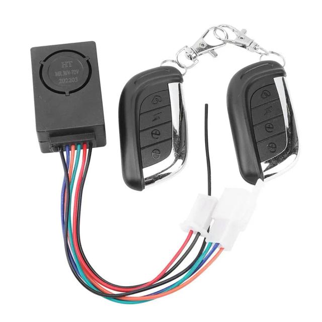Sistema de Alarme Inteligente para E-Bikes com Controle Remoto e Detector de Roubo de 125dB para Bicicletas e Scooters Elétricos 36V-72V