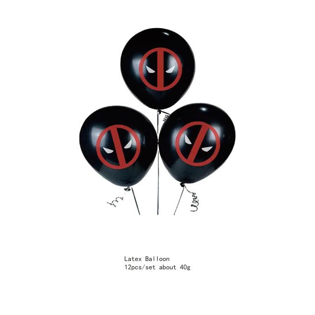 Conjunto de Louça Descartável e Decorações de Aniversário do Deadpool para Crianças e Adultos
