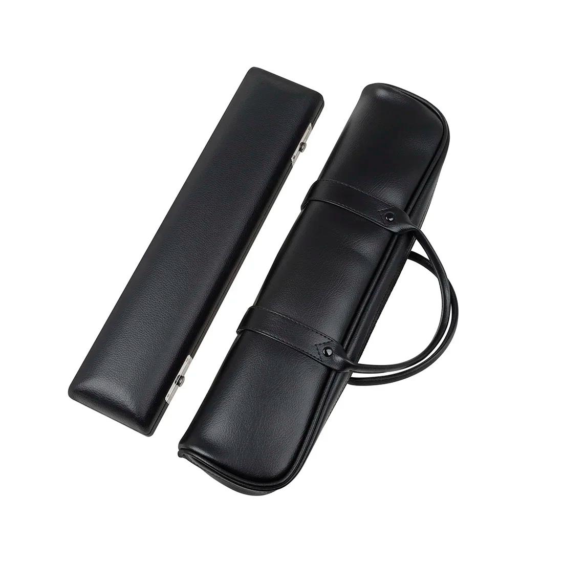 Couro impermeável Flauta Bag, tampa portátil, saco de transporte, preto, alça, instrumento, flauta Acessórios, 16 buracos - Image 1
