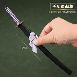 BLEACH-Real Steel Anime Arma Set, Kuchiki Byakuya, Spade Vere, Katana Espada, Samurai Modelo, Chaveiros, 6 pcs - Image 4