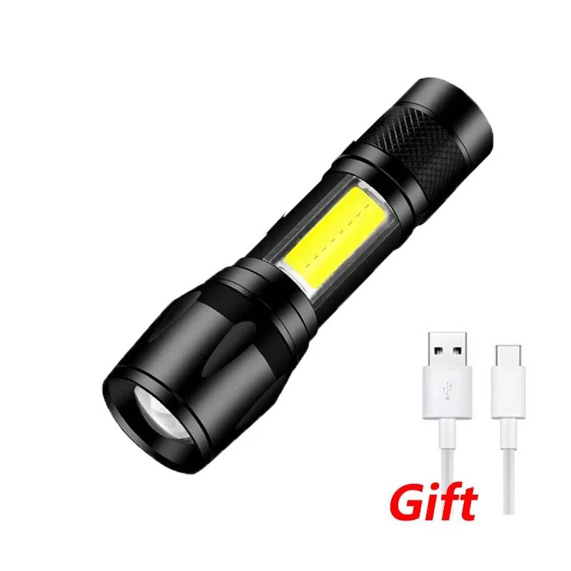 Poderosa Lanterna LED à prova d'água, 100000 Lumens, Recarregável, USB, 18650, Zoom, Pesca, Caça, Tático, Material Metal - Image 1