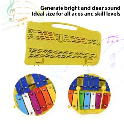 Glockenspiel Xilofone Com 2 Malas De Mão, 25 Notas, Chaves De Metal, Percussão Ritmo, Instrumento Musical, Presente - Image 5