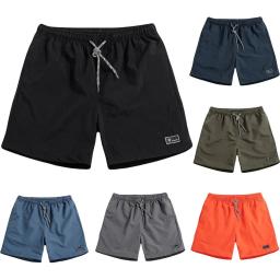 Calça curta masculina com cordão, shorts casuais de secagem rápida, shorts estampados para natação, surf, moda praia, roupas masculinas - Image 1
