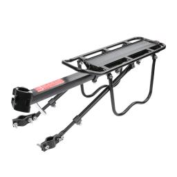 Suporte de bicicleta de montanha com placa reflexiva, equipamento de equitação, desmontagem rápida, liga de alumínio, prateleira traseira, peças de bicicleta - Image 1