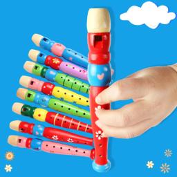 Flauta Curta de Sopros para Crianças, Instrumento Musical, Educação Infantil, Desenvolver Tipo, 6 Buracos, Gravador, De Madeira, Instrumentos - Image 2
