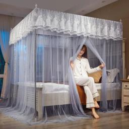 Mosquiteiro bordado com suporte de aço inoxidável, Princess Canopy, tenda do palácio para cama, cama dupla - Image 2