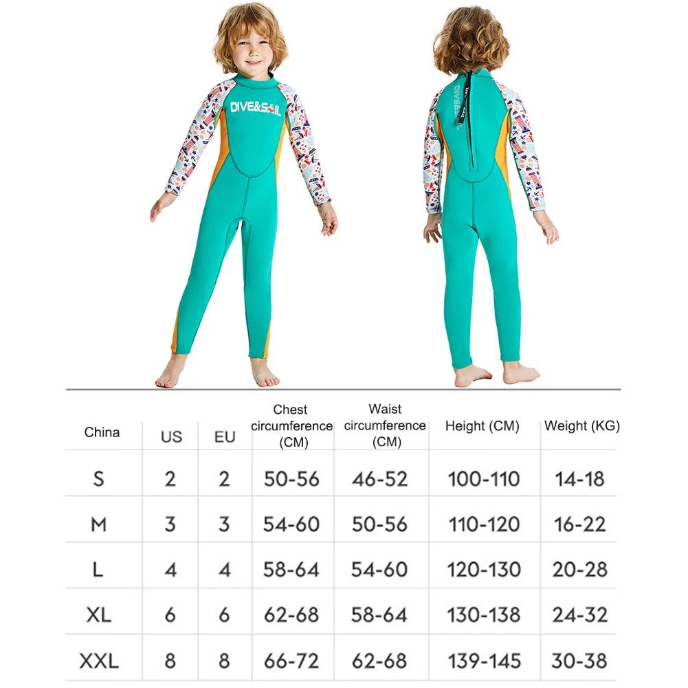 Terno de mergulho em neoprene para crianças Roupas de surf One Piece Beachwear Fato de banho Proteção UV Esportes aquáticos Fatos de natação 2,5mm - Image 1