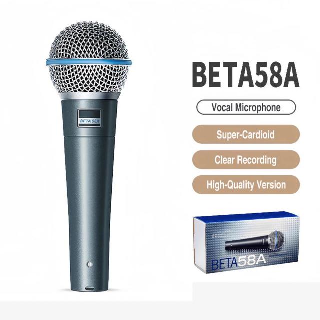 Profissional Wired microfone dinâmico para palco cantando, microfone para Karaoke, BBOX, gravação Vocal, Metal, BETA 58A Supercardioid