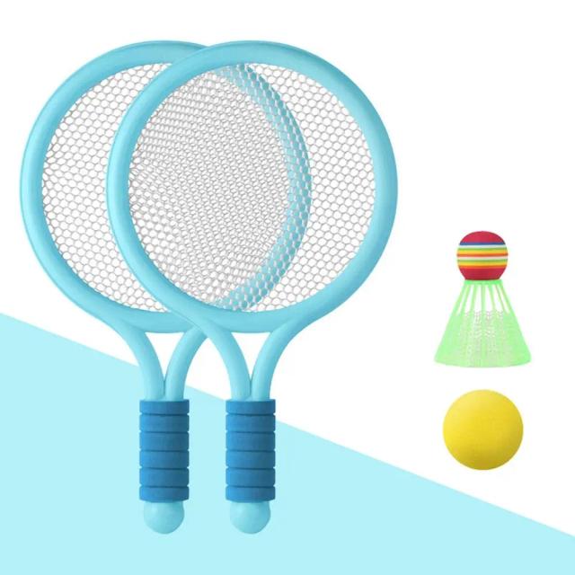 Conjunto de Tênis de Badminton 2 em 1 para Crianças com Bolas de Tênis e Peteca - Diversão Esportiva Garantida!