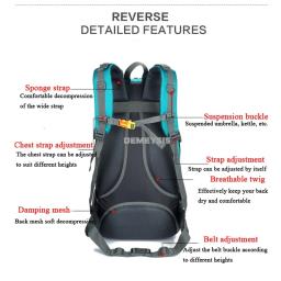 Mochila ao ar livre impermeável durável, caminhadas, trekking, montanhismo sacos, camping, escalada, pesca, caça, 40 L, 50 L, 60L - Image 5