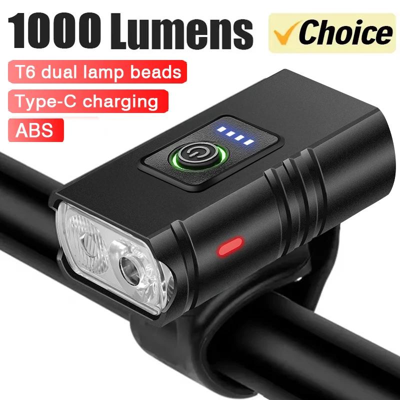Luz dianteira da bicicleta usb recarregável display de energia luz led à prova dwaterproof água farol lanterna ciclismo acessórios - Image 1