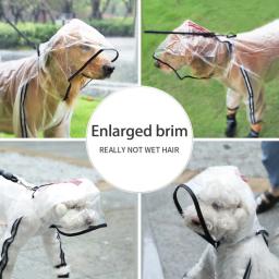 Limpar Dog Rain Coats, Jaqueta de cachorro impermeável, Ajustável Reflexivo Leve Pet Rain Clothes, Poncho Slicker com capuz para cães - Image 4