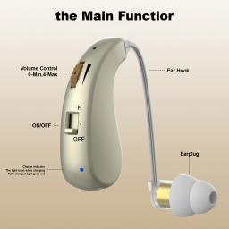2 conjuntos de mini aparelhos auditivos digitais para idosos, fones de ouvido, amplificadores portáteis, amplificadores recarregáveis e ajustáveis para idosos - Image 2