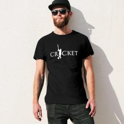 T-shirt de críquete masculino, tops pretos, roupas bonitas, plus size - Image 3