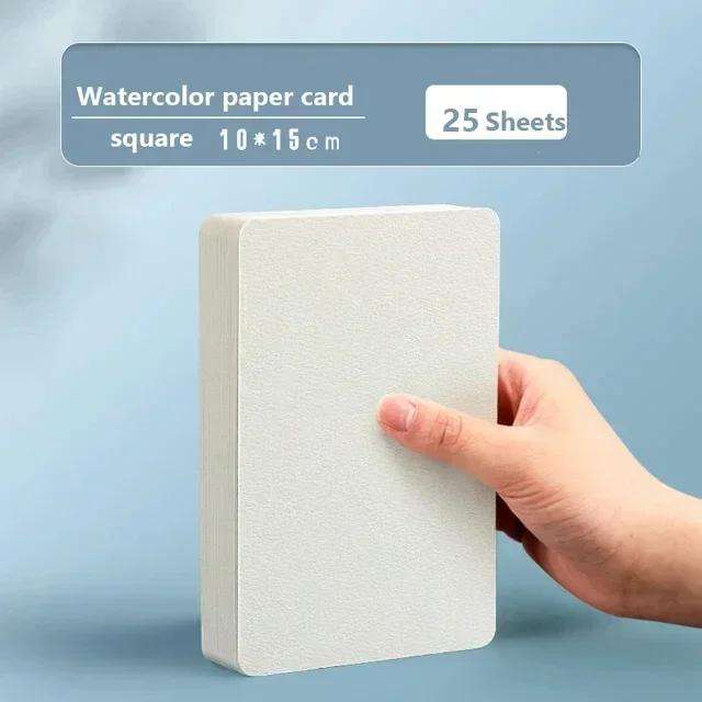 "Papel de Desenho Profissional Aquarela - 25 Folhas para Pintura em Formatos Quadrado ou Redondo"