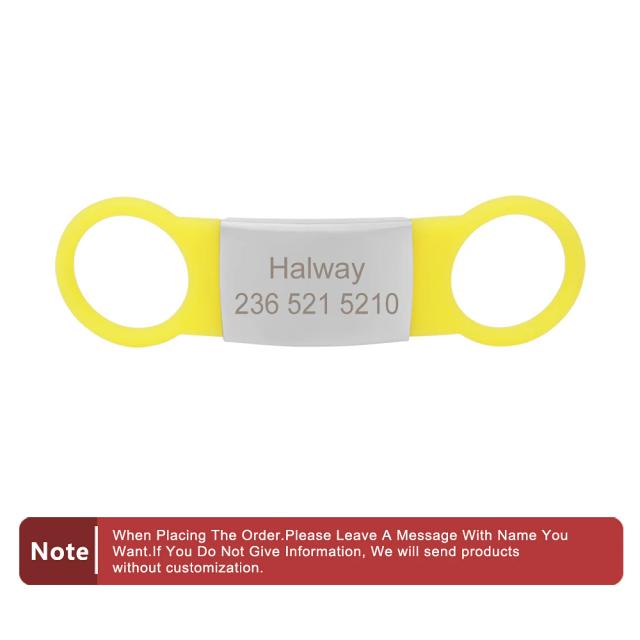 Tag Personalizada em Silicone para Animais de Estimação com Gravura, Nome e Telefone - Ouro Rosa, Antiga Perda para Cães e Gatos