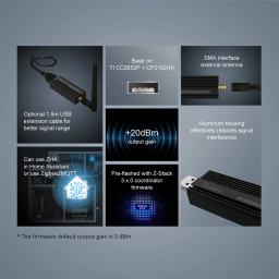 SONOFF ZB Dongle-P Zigbee 3.0 USB Dongle Plus Analisador de gateway Zigbee sem fios Zigbee2MQTT Captura de interface USB com antena - Image 2