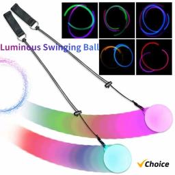 Novo led colorido luminoso fling bola botão mudança de cor fitness flash bola criativa malabarismo bola luminosa brinquedos - Image 2