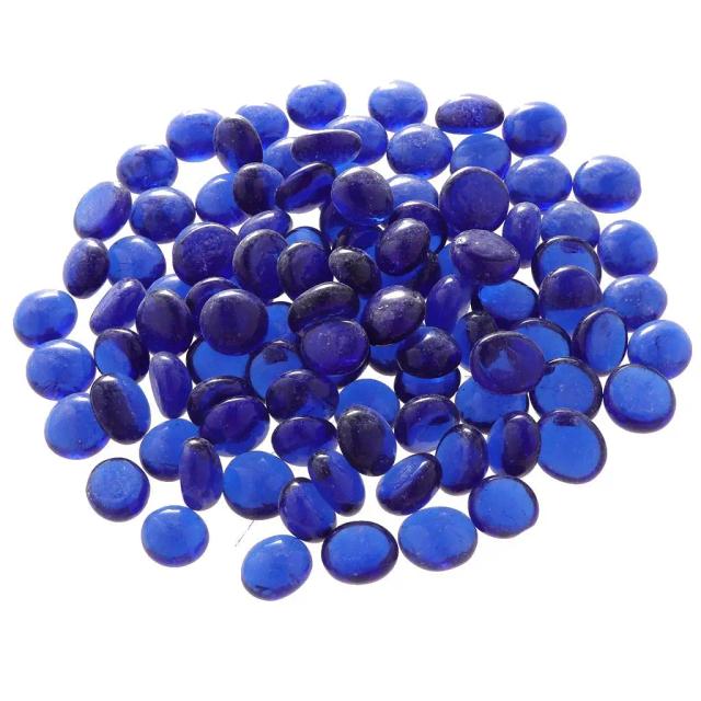 Mármores de Vidro Premium Azul Escuro para Aquários, Vasos e Decoração - 100 peças