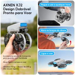 AXNEN XJ2 Mini Drone com Câmera HD Dupla FPV, Quadricóptero Dobrável RC para Crianças Adolescentes Iniciantes, Motor Brushless, Altitude Hold, Decolagem com Um Toque, Presente Ideal com Protetor - Image 3