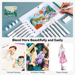 Marcadores de álcool arrtx alp 80 cores pontas duplas marcadores de arte de desenho permanente para artistas adultos coloração ilustração design anime - Image 6