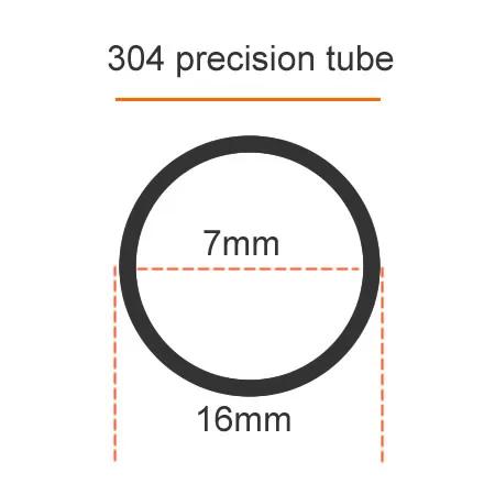 Tubo de Aço Inoxidável 304 OD 16mm Precisão 0.05mm Polido