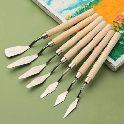 Pintura mistura raspador paleta faca pintura arte espátula com faca ferramentas para óleo lona estudante arte 7 - Image 2